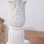 Grote Kalk Krijtwitte Brocante Staande Lamp Van Hout thumbnail 4