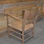 Eiken Armfauteuil Met Biezen Zitting Gezandstraald thumbnail 5