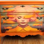 Oranje Buikkast Xxl “vrouw+goudvis”, Eclectisch thumbnail 7