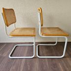 2 Cesca Beuken Stoelen Met Wit Buisframe Marcel Breuer thumbnail 19