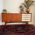 Vintage Dressoir - Mid Century Lowboard - Kast - Wit Hout Bruin - Reliving thumbnail 17