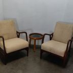 Massive Teak Organic Shaped Lounge Chair By Topform, 1950S. Two Pieces Available. thumbnail 13