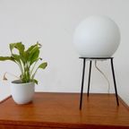 Vintage Tafellamp Dressoir Lamp Jaren 50 Bol Melkglas thumbnail 4