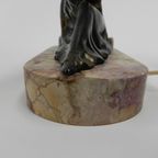 Art Deco Bureaulamp Zittende Vrouw Met Bol thumbnail 16