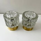 2x Midcentury Tafellamp - Peill & Putzler - Ijsglas, Goud thumbnail 4