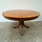 Vintage Eettafel Rond, Hout Verlengbaar 110 - 150 Cm Ø thumbnail 5