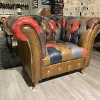 Hensford Patchwork / Multicolor Chesterfield Clubfauteuil thumbnail 2