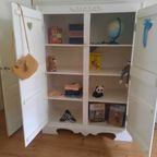 Witte Grote Houten Kast. Opsetims Demi-kast thumbnail 4