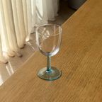 Set Of 6 Vintage Blue Stem Wine Glasses thumbnail 5