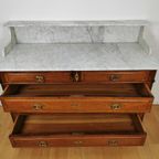 Vintage Frans Dressoir Commode, Ladekast Badkamermeubelmet Marmer Blad 311 thumbnail 7