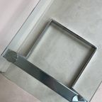 Gebra Design Bijzettafel Van Glas En Verchroomd Staal thumbnail 5