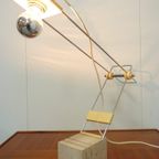 Travertin And Chrome Desk Lamp By Fratelli Manelli thumbnail 2
