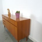 Teak Fineer Dressoir Barkast Met Lades En Klepdeuren thumbnail 11