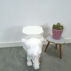 Porseleinen Grote Wit Met Goud Olifant Plantentafel Vintage thumbnail 9