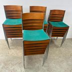 23 X Midcentury Eetkamerstoel Casala Modell - Chroom, Hout thumbnail 9