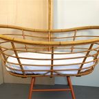 Vintage Rotan Wieg Schuine Poten thumbnail 3