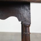 Charmante Antieke En Zeer Originele Engelse Eikenhouten Bijzet/ Center Table Uit De 18E Eeuw thumbnail 8