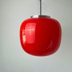 Vintage Hanglamp 'Appel' Rood, Glas, Handgeblazen Hustadt thumbnail 3