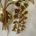 Large Italian Floral Gilded Gold Wall Lamp , 1970’S thumbnail 29
