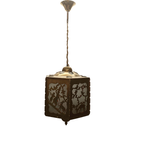 Antiek Ajour Gezaagd Messing Hanglamp thumbnail 7