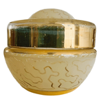Art Deco Sieradendoosje Glas Goud Geel Patroon 1950’s thumbnail 4