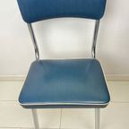 Kinder Gispen (Stijl) Stoel. Chroom En Blauw Vinyl. Topstaat. Industrieel Design thumbnail 3