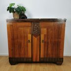 Vintage, Art Deco Dressoir, Wandkast, Wandmeubel Marmer Blad thumbnail 2