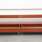Prachtige Art Deco Salontafel Van Schuitema Uit De Decoforma Serie Met Een Glazen Blad En 4 Lades thumbnail 3