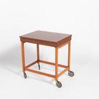 Scandinavian 1960’s Side/storage Table On Wheels thumbnail 8