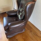 Leren Oor-fauteuil Met Knopen thumbnail 3
