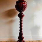 Franse Piedestal Zuil Met Bloempot 1930’s Antiek Vintage thumbnail 2