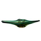 Mid-century Vintage Glazen Schaal Murano Geel Groen thumbnail 3