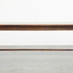 Tijdloze Antieke Engelse Pinewood Eettafel Voor 6 Tot 8 Met Een Eiken Onderstel thumbnail 2