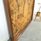 Vintage Doek Schilderij Met Houten Lijst, Wanddecoratie thumbnail 11