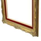 Vintage Vergulde Lijst Barok Stijl Rood Fluweel Klassiek 65x55cm thumbnail 2