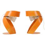 Abstracte Oranje Tafellampen Set Van 2 Gevormd Metaal Sixties thumbnail 8