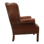 Oude Chesterfield Zetel Bruin Leder Wingchair Oorfauteuil thumbnail 11