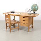 Grenen Houten Bureau Met Verlengbaar Blad 64572 thumbnail 2