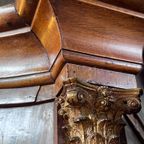 Antiek (+/- 1780) Dubbelgebogen Mahonie Kabinet, 243 Cm Hoog thumbnail 2