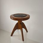 Art Deco Verstelbare Pianokruk Met Leren Zitting – Ca. 1920 thumbnail 11