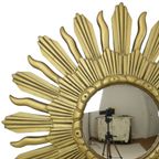 Vintage Zonnespiegel Sunburst Spiegel Convex Goud Hars 48Cm thumbnail 8