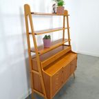 Teak Fineer Kast Uit Zweden Met Lades, Legplank En Uitschuifbare Plank thumbnail 5
