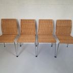 4 Bonancina Tito Agnoli Design Rieten Eetkamer Stoelen. thumbnail 2