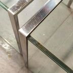 Vintage Glas En Chrome Mimiset Nesting Tables thumbnail 12