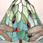 Tiffany Lamp Met Libellen Op Bronzen Voet thumbnail 4