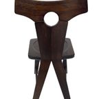 Vintage Brutalist Eiken Stoel Jaren 60 Massief Hout thumbnail 6