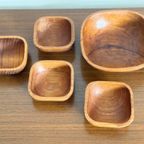 Vintage Teakhouten Schaaltjes Jaren 70 thumbnail 6
