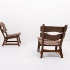 1970’S Vintage Dutch Design Stained Oak Chairs By Dittmann & Co For Awa thumbnail 8