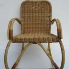 Jaren 60 Vintage Rotan Kinder Schommelstoel thumbnail 4