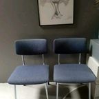 Vintage Stoel, Fauteuil, Stalen Frame En Wollen Stoffering thumbnail 11